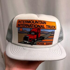 VTG Intermountain International Truck Boise Idaho Trucker Hat Mesh Snapback Cap